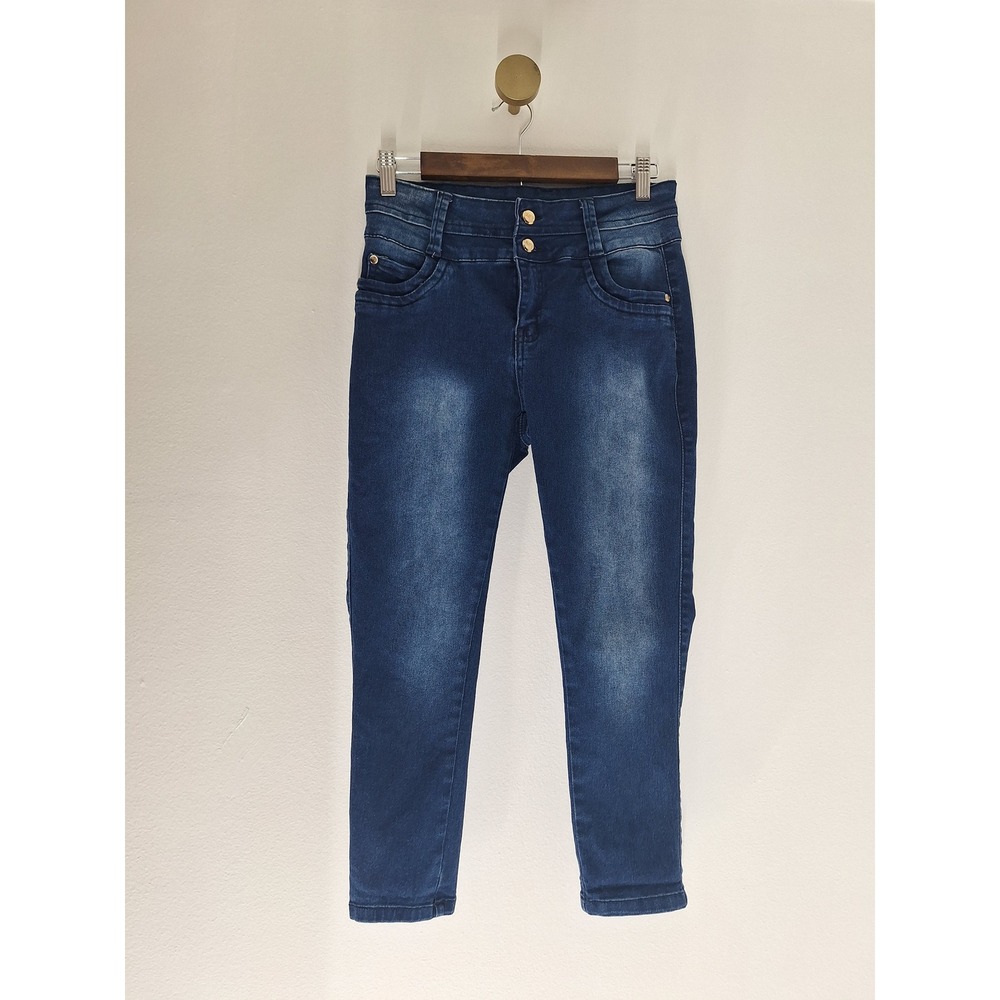 Benava Women High Waisted Skinny Jeans Dark Wash Braided Pocket Size 9